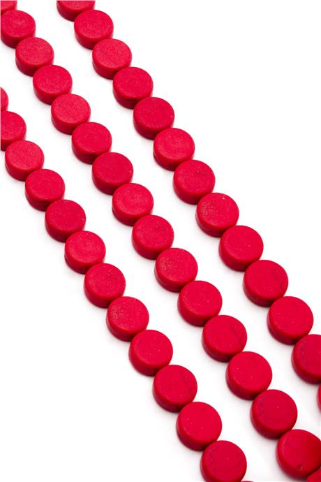 Turkuaz Sıkma Kırmızı Daire Kesim 12x6mm Dizi