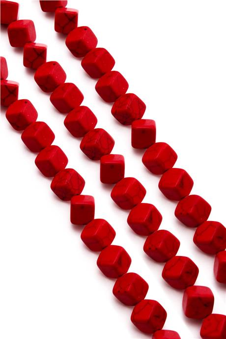 Sıkma Turkuaz Dörtgen Kesim Karışık 8x8mm Doğal Taş Dizi