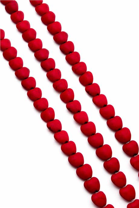 Sıkma Turkuaz Kalp Kesim Karışık 8x5mm Doğal Taş Dizi