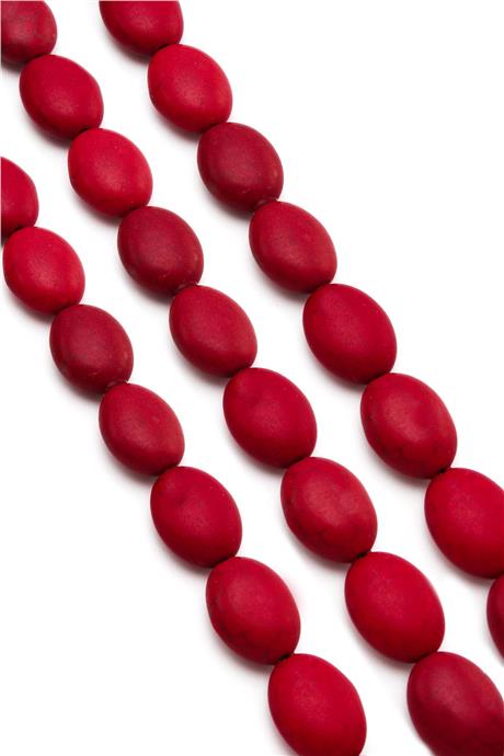 Turkuaz Sıkma Kırmızı Oval Kesim 13x18mm Dizi