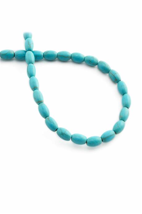Sıkma Turkuaz Arpa Kesim Mavi 8x5mm Doğal Taş Dizi