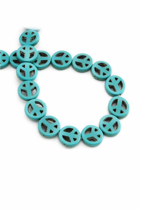 Turkuaz Sıkma Doğal Taş Parlak Mavi Barış Kesim 12x3mm Dizi [B+]