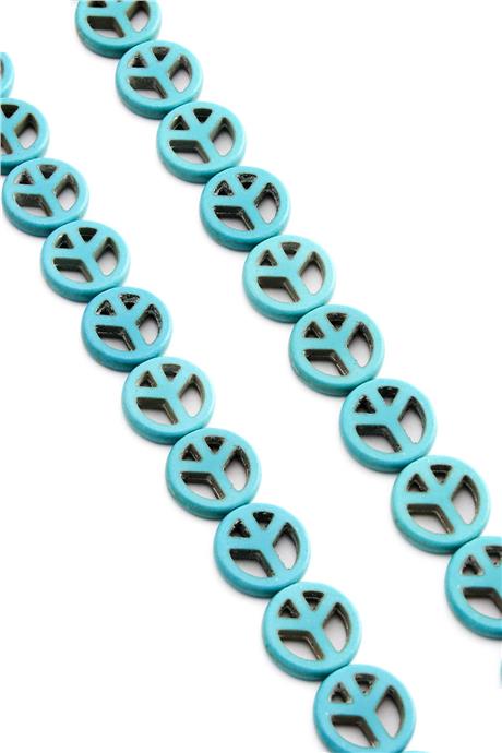 Sıkma Turkuaz Taşı Barış Kesim 15x5mm Mavi Dizi