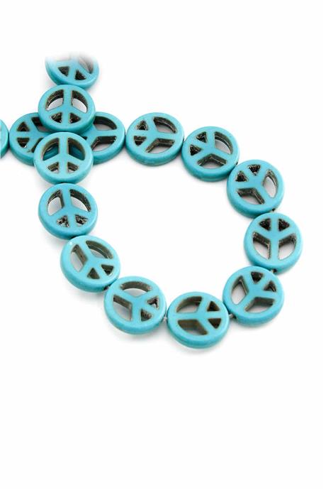 Sıkma Turkuaz Taşı Barış Kesim 15x5mm Mavi Dizi