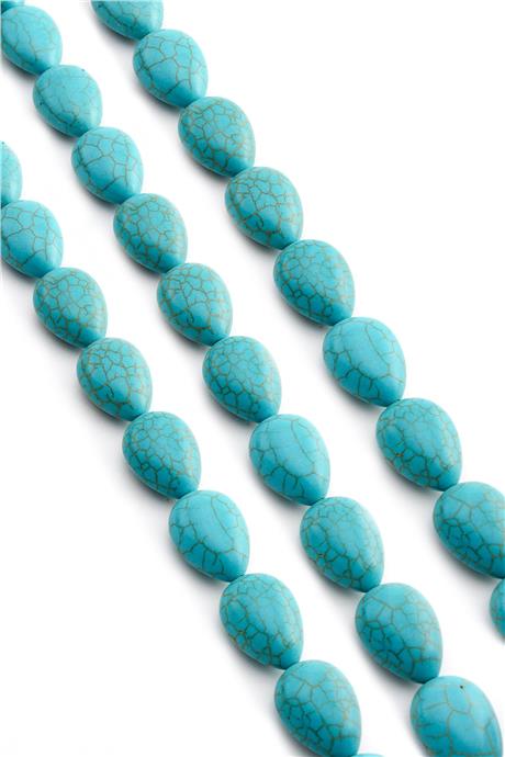 Sıkma Turkuaz Damla Kesim Mavi 13x17mm Doğal Taş Dizi