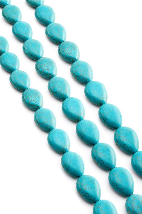 Sıkma Turkuaz Taşı Damla Kesim 15x19mm Mavi Dizi