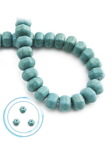 Sıkma Turkuaz Taşı Dore Kesim 12x8mm Mavi Dizi