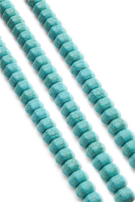 Sıkma Turkuaz Taşı Dore Kesim 12x8mm Mavi Dizi