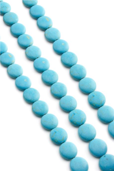 Sıkma Turkuaz Taşı Dore Kesim 14x7mm Mavi Dizi