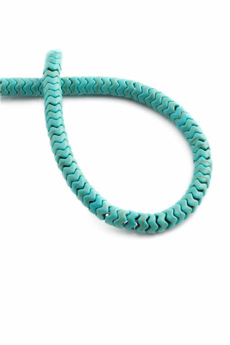 Turkuaz Sıkma Doğal Taş Parlak Mavi Rondela Kesim 6x3mm Dizi [B+]