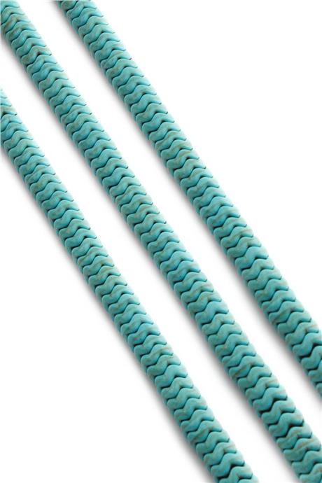 Turkuaz Sıkma Doğal Taş Parlak Mavi Rondela Kesim 8x3mm Dizi [B+]