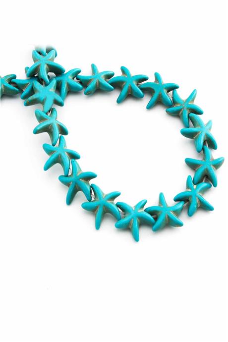 Sıkma Turkuaz Taşı Deniz Yıldızı 10mm Mavi Dizi