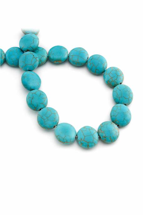 Sıkma Turkuaz Taşı Oval Kesim 10mm Mavi Dizi