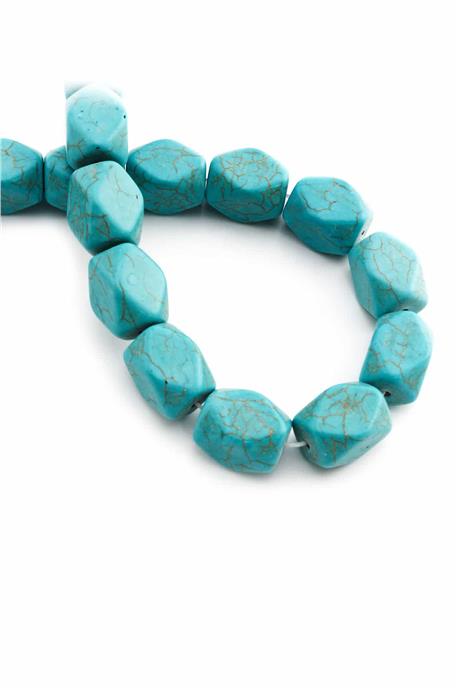 Turquoise Squeezing Natural Stone Special Cut 12x16mm String Of Beads