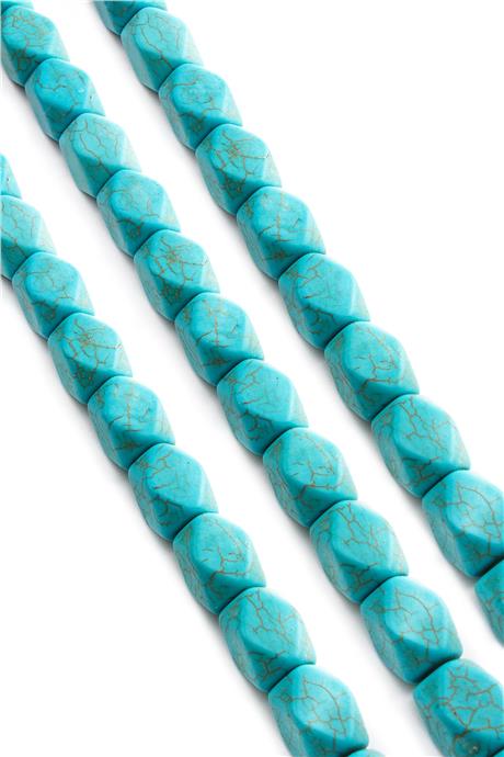 Turquoise Squeezing Natural Stone Special Cut 12x16mm String Of Beads