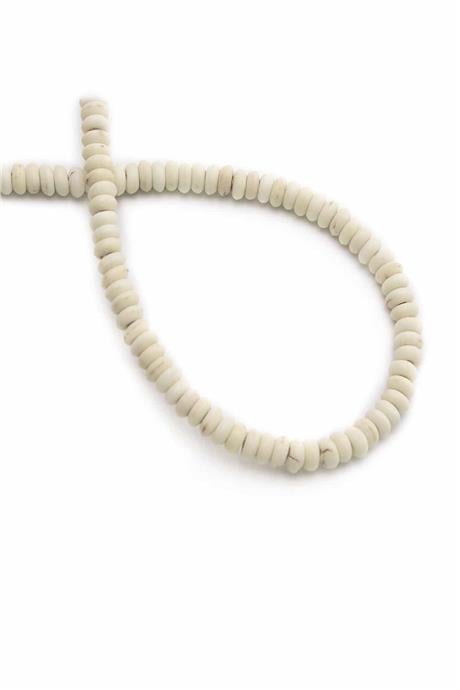 Sıkma Turkuaz Taşı Rondela Kesim 4mm Beyaz Dizi