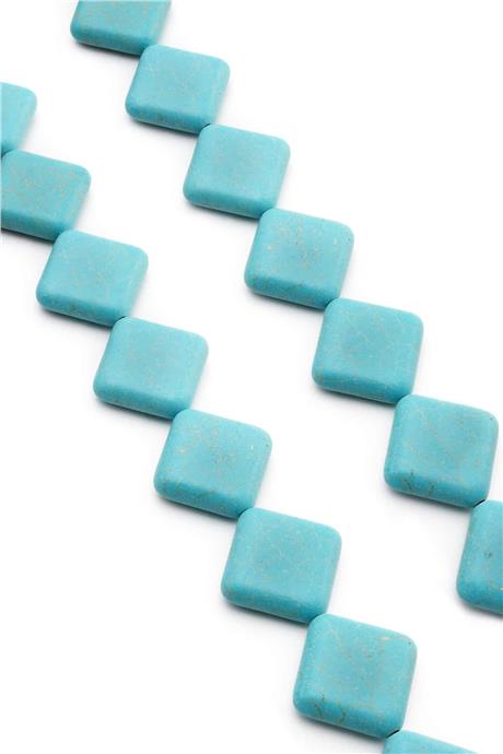 Sıkma Turkuaz Kare Kesim Mavi 20x7mm Doğal Taş Dizi