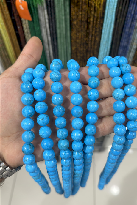 Turkuaz Taşı Küre Kesim 12mm Doğal Taş Dizi