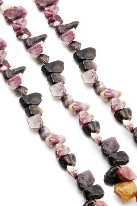 Turmalin Doğal Taş Parlak Mor Karışık Amorf Kesim Dizi [AA]