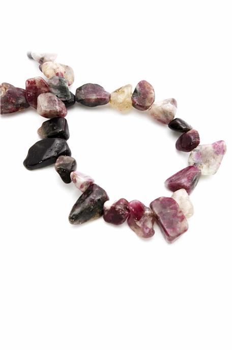 Turmalin Doğal Taş Parlak Mor Karışık Amorf Kesim Dizi [AA]