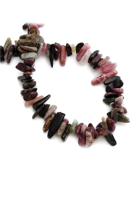 Turmalin Taşı Diş Kesim Karışık 15x4mm Doğal Taş Dizi