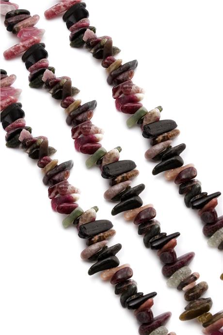 Turmalin Taşı Diş Kesim Karışık 15x4mm Doğal Taş Dizi