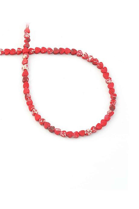 Varisit Doğal Taş Parlak Kırmızı Kalp Kesim 4mm Dizi [AA]