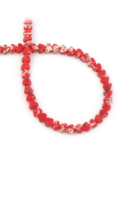 Varisit Doğal Taş Parlak Kırmızı Kalp Kesim 6x3mm Dizi [AA]