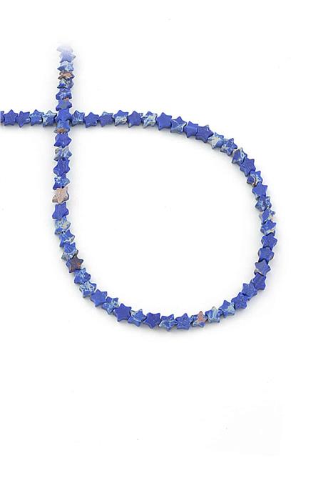 Varisit Doğal Taş Parlak Mavi Yıldız Kesim 4mm Dizi [AA]