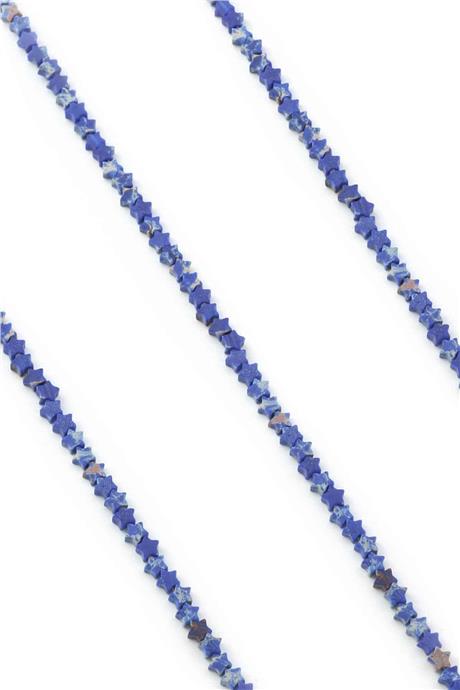 Varisit Doğal Taş Parlak Mavi Yıldız Kesim 4mm Dizi [AA]