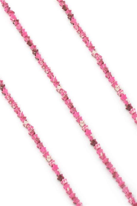 Varisit Doğal Taş Parlak Pembe Yıldız Kesim 4mm Dizi [AA]