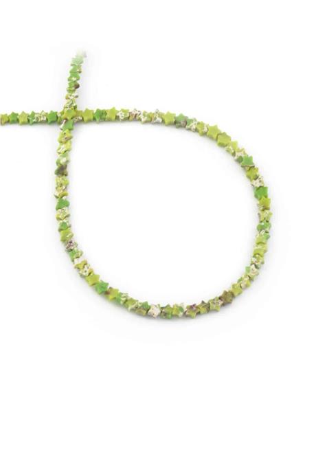 Varisit Doğal Taş Parlak Yeşil Yıldız Kesim 4mm Dizi [AA]