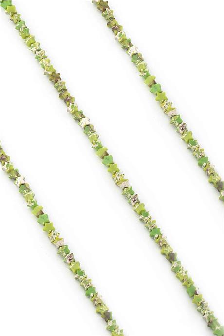 Varisit Doğal Taş Parlak Yeşil Yıldız Kesim 4mm Dizi [AA]