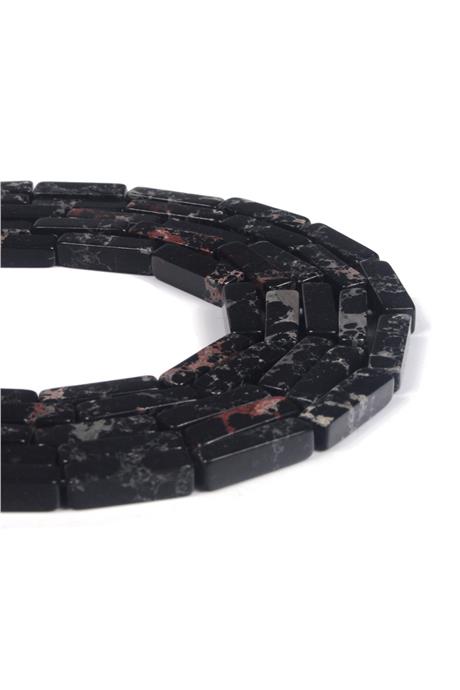 Varisit Taşı Dikdörtgen Kesim Parlak Siyah 4x13mm Doğal Taş Dizi [AA]