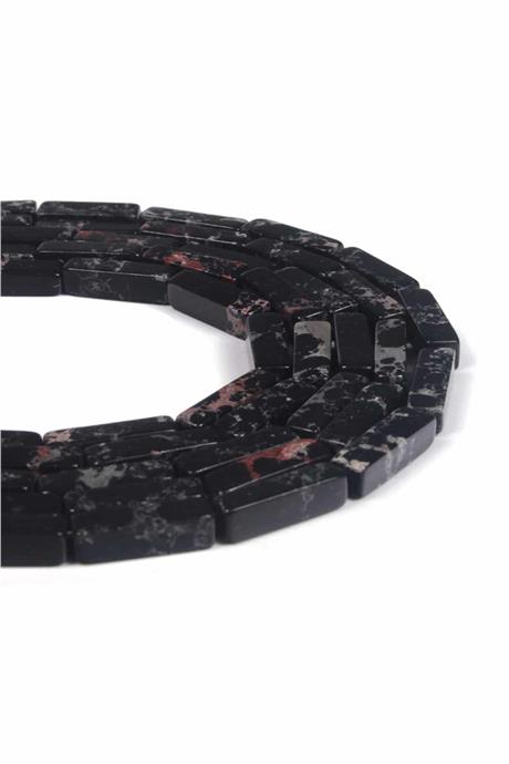 Varisit Taşı Dikdörtgen Kesim Parlak Siyah 4x13mm Doğal Taş Dizi [AA]