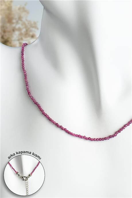 Yakut Doğal Taş Kristal Küre Kesim 2mm Kolye