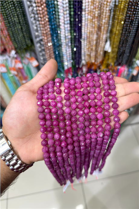 Yakut Taşı Faset Özel Kesim 8mm Doğal Taş Dizi