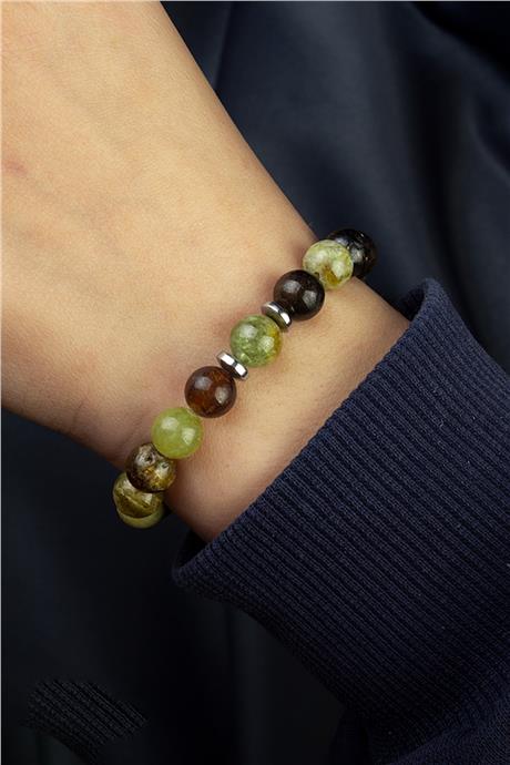 Yeşil Garnet Doğal Taş Küre Kesim 8mm Bileklik