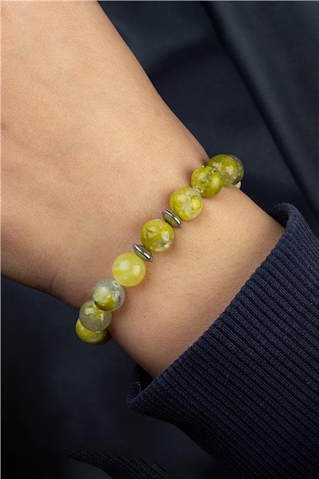 Yeşil Kuvars Doğal Taş Küre Kesim 8mm Bileklik