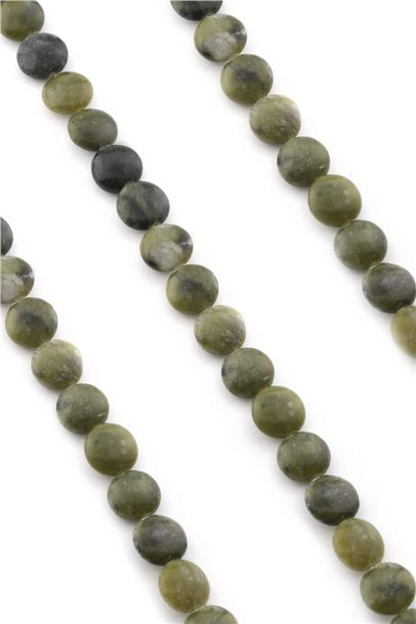 Jade Natural Stone Circle Cut 12mm String Of Beads