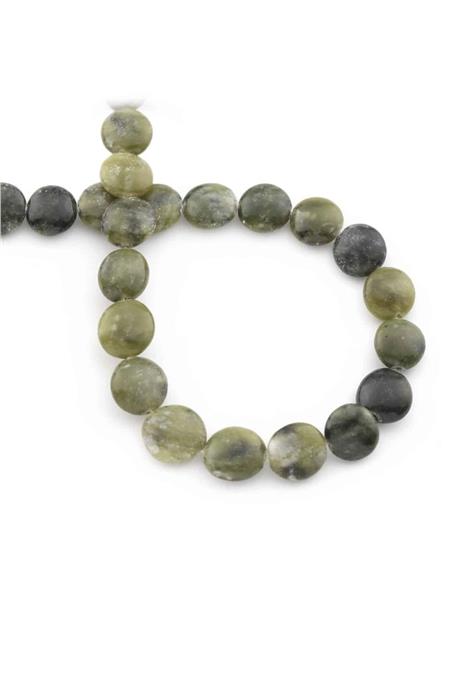 Jade Natural Stone Circle Cut 12mm String Of Beads