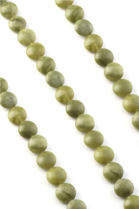 Jade Natural Stone Circle Cut 14mm String Of Beads