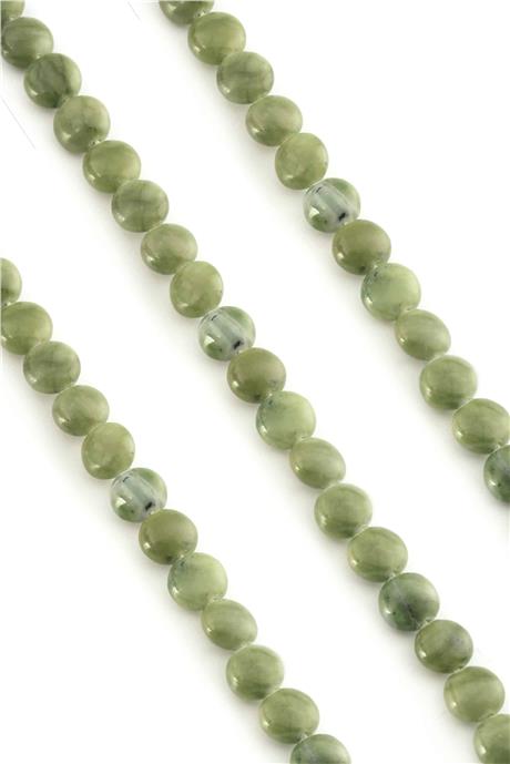 Jade Natural Stone Circle Cut 8mm String Of Beads