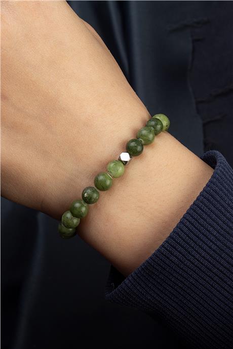 Yeşim Doğal Taş Küre Kesim 6mm Bileklik