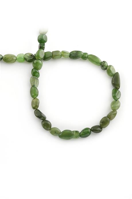 Jade Natural Stone Tumbler Cut 6x8mm String Of Beads