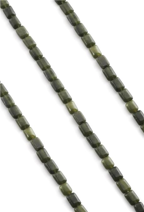 Jade Natural Stone Flat Rectangular Cut 6x8mm String Of Beads