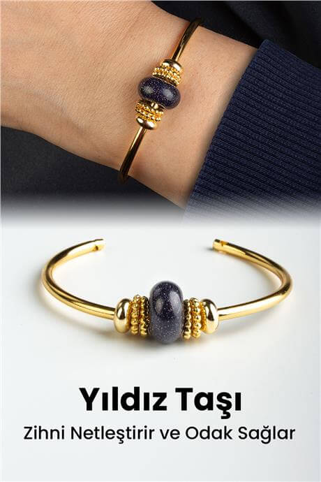 Yıldız Taşı Doğal Taş Lacivert Rondela Kesim Pandora Bilezik