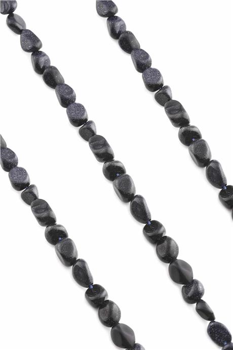 Yıldız Taşı Yıldız Tımbıl Kesim Parlak Lacivert 7x10mm Doğal Taş Dizi [AA]