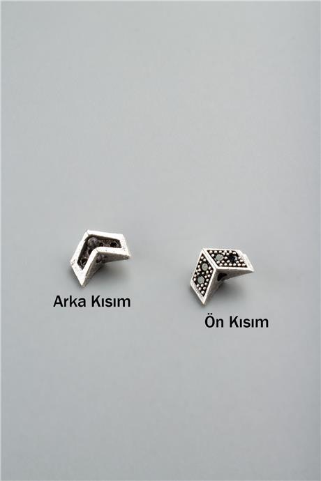 Zirkon Antik Gümüş Çavuş 6x4mm Takı Aparatı