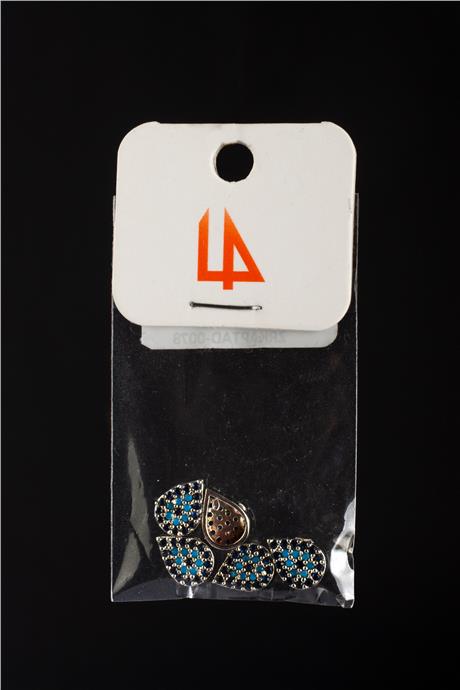 Zirkon Antik Gümüş Damla 7mm Takı Aparatı